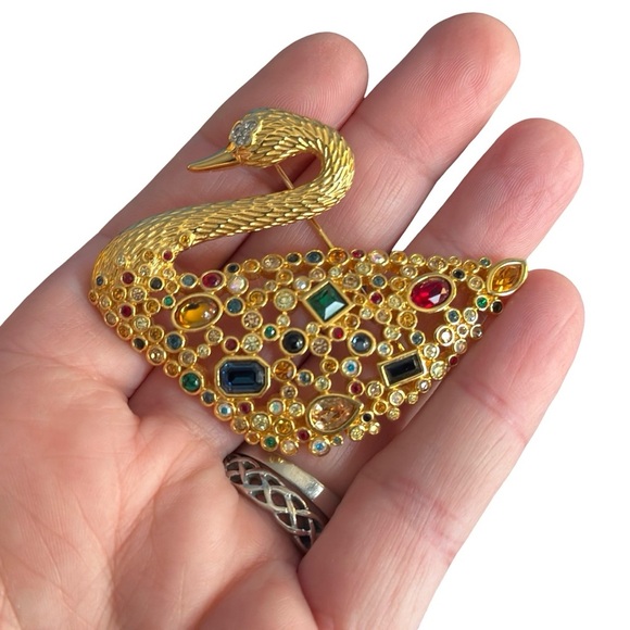Swarovski Swarovski Centenary Swan Pin Brooch, 1995, Austrian - Picture 5 of 12
